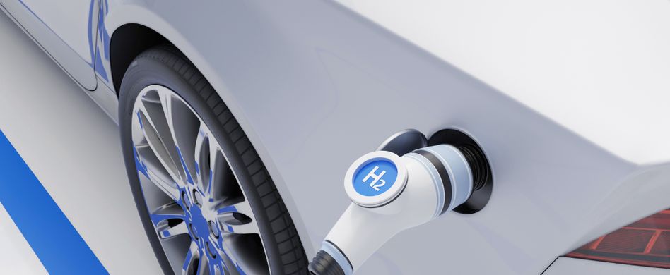 wasserstoffauto an tanksäule