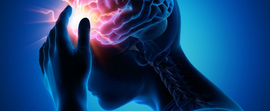 anatomie von menschlichem gehirn mit gehirnerschütterung