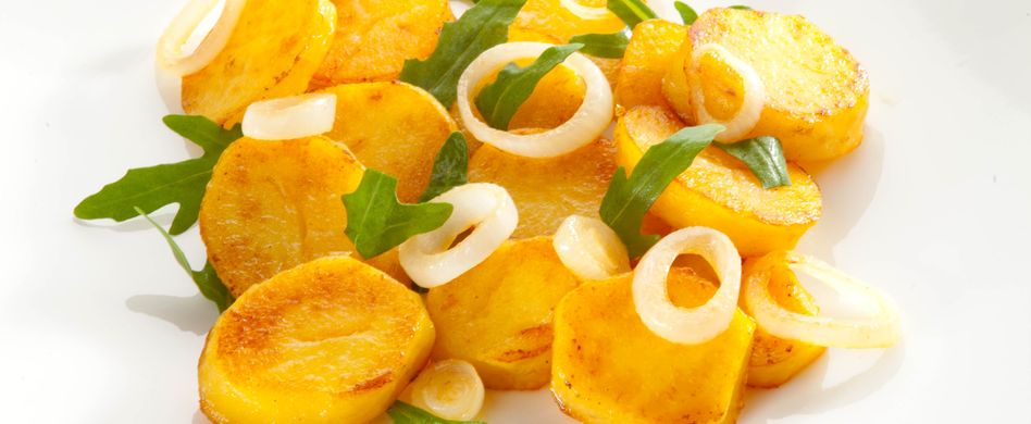 Knusprige Bratkartoffeln mit Rauke