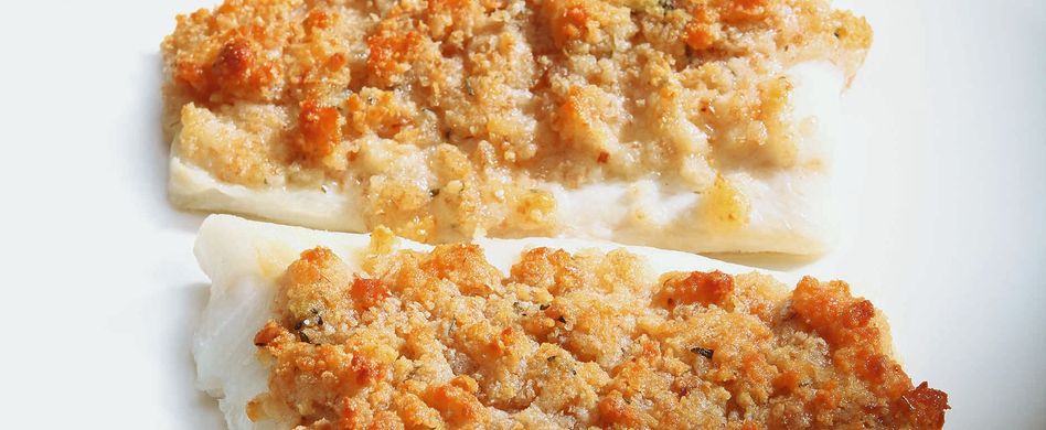 Seelachsfilet mit Kräuter-Käse-Kruste